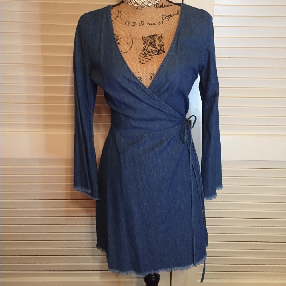 blue jean wraps dress